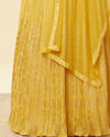 Crayola Yellow Foil Print Sequin Work Skirt Top Set image number 3